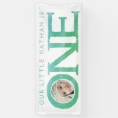 Een jaar oude foto van de eerste verjaardag van de spandoek (Verticaal)