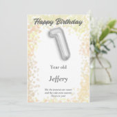 Een jaar oude Happy Birthday-kaart (Staand voorkant)