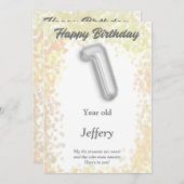 Een jaar oude Happy Birthday-kaart (Voorkant / Achterkant)