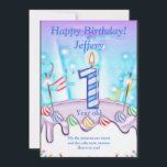 Een jaar oude Happy Birthday-kaart<br><div class="desc">Hier is een wenskaart dat je je kunt personaliseren voor die speciale persoon in je leven. Klik de personalize knoop en het zal u nemen waar u de informatie op de kaart kunt veranderen. Een snel en eenvoudig proces dat je steeds opnieuw kunt uitvoeren. Zorg ervoor u deze pagina bladwijzer...</div>