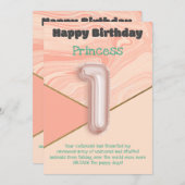 Een jaar oude meisjes Happy Birthday-kaart (Voorkant / Achterkant)