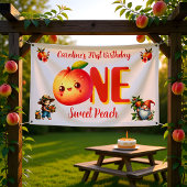 Eén jaar oude Peach-feestmuurdecoratie Spandoek