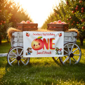 Eén jaar oude Peach-feestmuurdecoratie Spandoek