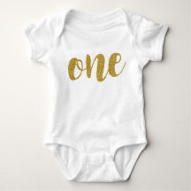 Een jaar oude Schattigee Golden Glitter Baby Bodys