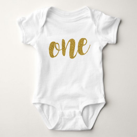Een jaar oude Schattigee Golden Glitter Baby Bodys Romper (Voorkant)