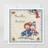  één jaar oude uitnodiging voor jongen (Voorkant)