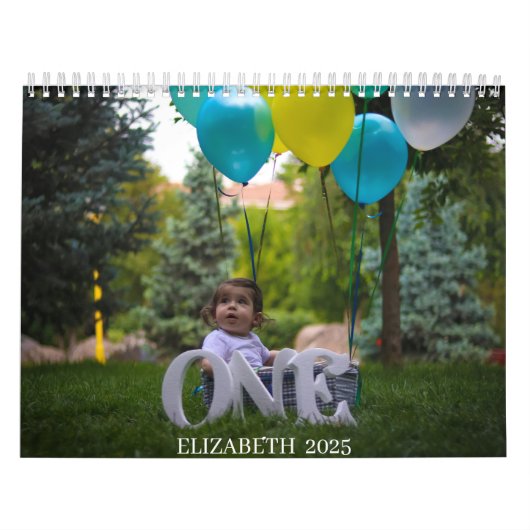EEN JAAR OUDE "UW BABY NAAM" 12-maanden Kalender (Hoes)