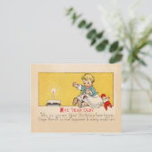 Een jaar oude verjaardag briefkaart (Staand voorkant)