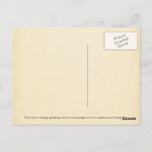 Een jaar oude verjaardag briefkaart (Achterkant)