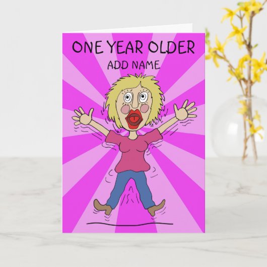 Een Jaar Ouder Kaart (Gele Bloem)