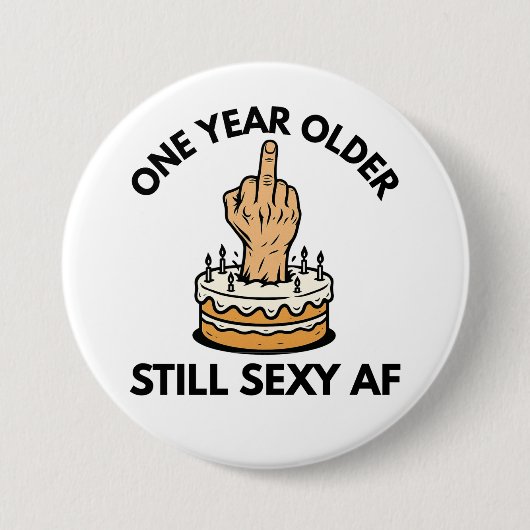 Een jaar ouder ronde button 7,6 cm (Voorkant)