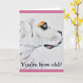 Een jaar ouder verjaardagskaart, Boxer Dog Kaart (Gele Bloem)