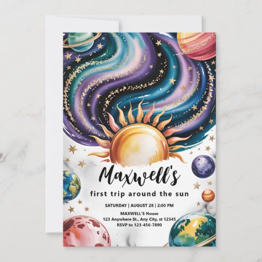 Een jaar rond de verjaardag van de zon kaart (Voorkant)