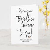 Een jaar samen bruiloft Jubileum man vrouw Kaart (Gele Bloem)