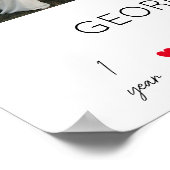 Eén Jaar Samen Huwelijksjubileum 4 Foto Poster (Hoek)