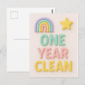 Een Jaar Schone nuchterheid NA nuchtere verjaardag Briefkaart (Voorkant / Achterkant)