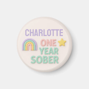 Een jaar Sober nuchterheid geschenk LGBT gepersona Magneet