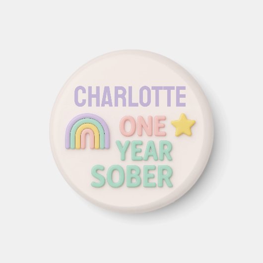 Een jaar Sober nuchterheid geschenk LGBT gepersona Magneet (Voorkant)