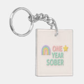 Een jaar Sober nuchterheid geschenk LGBT gepersona Sleutelhanger (Voorkant Links)