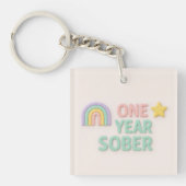 Een jaar Sober nuchterheid geschenk LGBT gepersona Sleutelhanger (Voorkant)