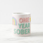 Een jaar Sober nuchterheid geschenk LGBT regenboog Koffiemok (Center)