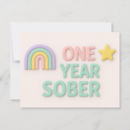 Een jaar Sober soberheid verjaardag verjaardagskaa Briefkaart