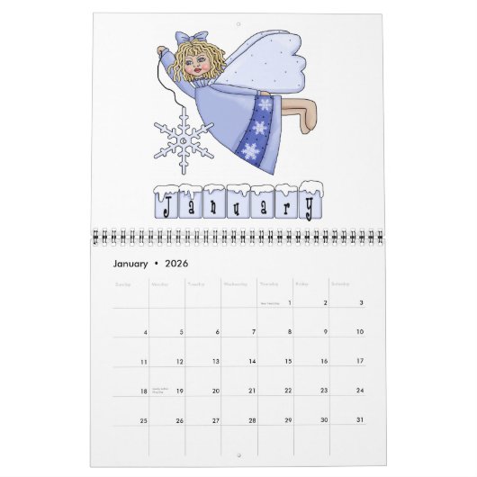 Een jaar van engelen kalender (Jan 2026)