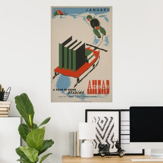 Een jaar van Goed Lezen boven het  Poster van WPA (Thuiskantoor)