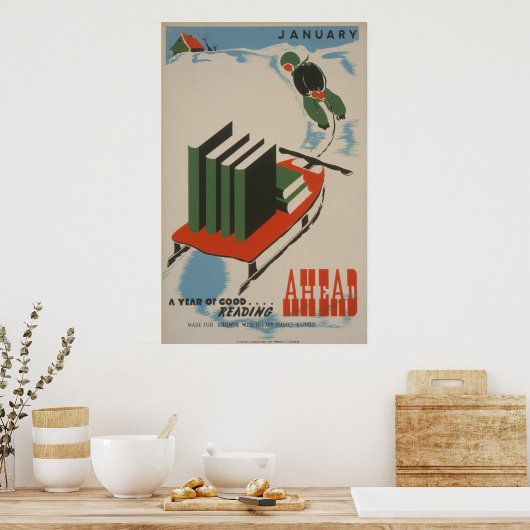 Een jaar van Goed Lezen boven het  Poster van WPA (Keuken)
