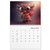 Een jaar van heerlijke en Schattige draken Kalender (Feb 2026)