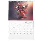 Een jaar van heerlijke en Schattige draken Kalender (Feb 2026)