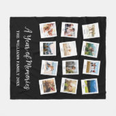 Een jaar van herinneringen Familie Maandelijkse Fo Fleece Deken (Voorkant (Horizontaal))