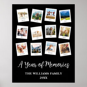 Een jaar van herinneringen Familie Maandelijkse Fo Poster