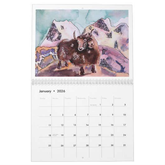 Een jaar van het leven - 2020 geïllustreerd uurroo kalender (Jan 2026)