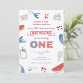 Een jaar van liefdeslasteraar en Fun All-American Kaart (Staand voorkant)