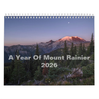 Een jaar van Mount Rainier 2026 Muur Kalender