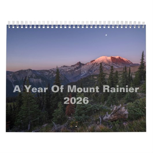 Een jaar van Mount Rainier 2026 Muur Kalender (Hoes)