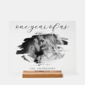 Een jaar van ons eerste bruiloft Jubileum Acryl Bord (Voorkant)