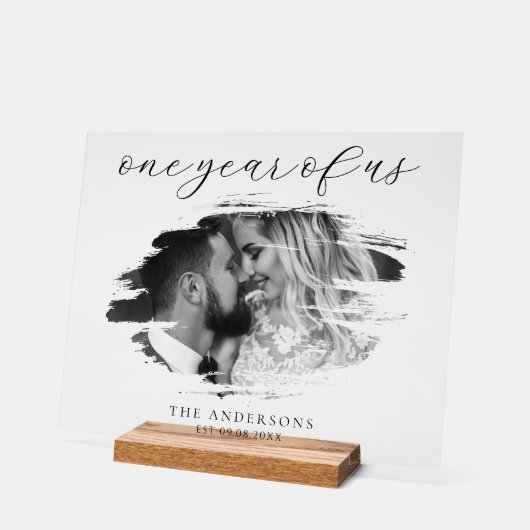 Een jaar van ons eerste bruiloft Jubileum Acryl Bord (Hoek)