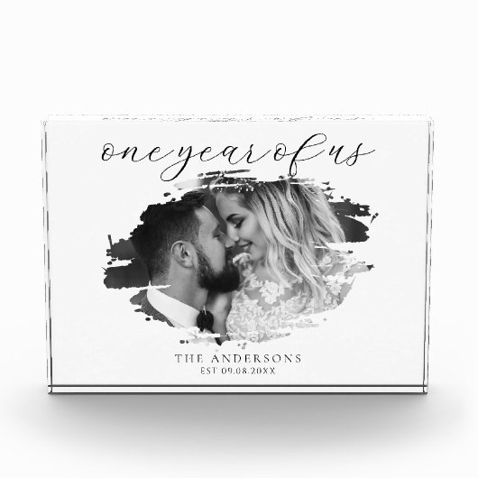 Een jaar van ons eerste bruiloft Jubileum Fotoblokken (Voorkant)
