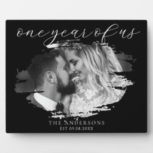 Een jaar van ons eerste bruiloft Jubileum Fotoplaat