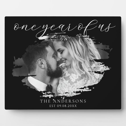 Een jaar van ons eerste bruiloft Jubileum Fotoplaat (Voorkant)