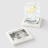 Een jaar van ons eerste bruiloft Jubileum Stenen Onderzetter (Zijkant)