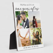 Eén jaar van ons Foto Collage Huwelijksverjaardag Fotoplaat (Zijkant)