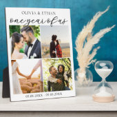 Eén jaar van ons Foto Collage Huwelijksverjaardag Fotoplaat (Zijkant)