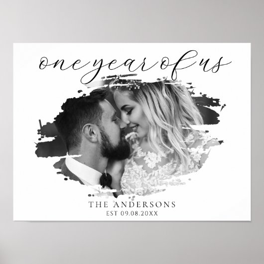 Eén jaar van ons gepersonaliseerde huwelijksjubile poster (Voorkant)