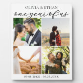 Een jaar van ons Photo Collage Wedding Jubileum Fotoplaat (Voorkant)