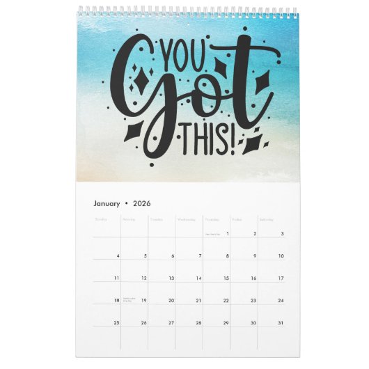 Een jaar van positieve vibes kalender (Jan 2026)