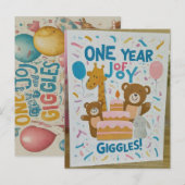 Een jaar van vreugde en giechelen briefkaart (Voorkant / Achterkant)