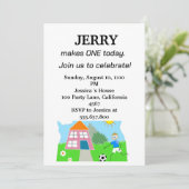 Een jaar vandaag Eerste verjaardag | Uitnodiging (Staand voorkant)